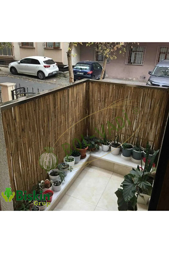 60cm x 1 Metre Bambu Kamış Hasır Çit. Gölgelik. Doğal Misina İpli Hasır