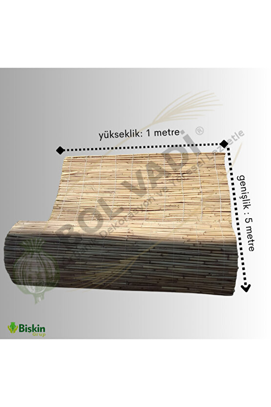 1x5 Kamış Hasır Doğal Dekoratif Çit - İç ve Dış Mekan İçin