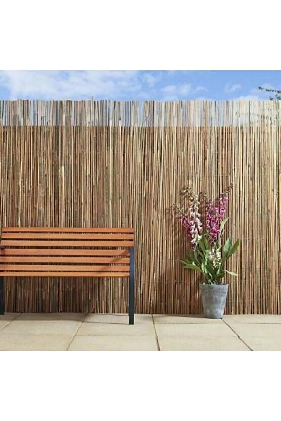 Kamış Çit Bambu Hasır Yükseklik 1,5 metre En 5 metre Doğal Kamış Gölgelik 1,5x5