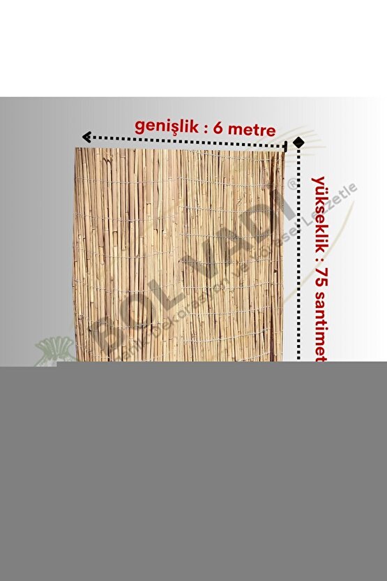 Kamış Çit Bambu Hasır Yükseklik 1,5 metre En 5 metre Doğal Kamış Gölgelik 1,5x5