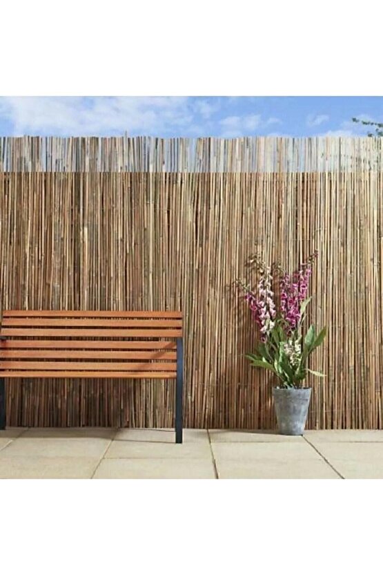 2x5 Metre Galvaniz Bakır Telli Hasır Kamış Bahçe Çiti Yükseklik 2 En 5 Metre