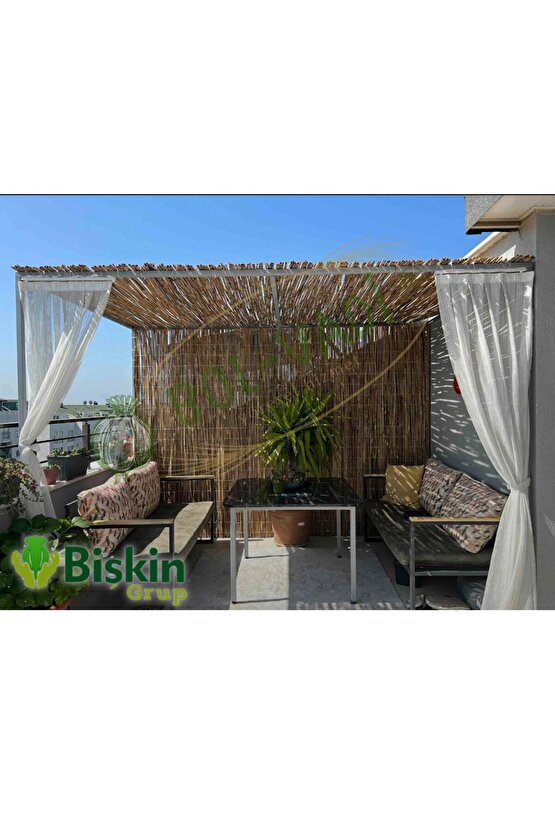2x5 Reed Fence Misina İpli Doğal Bambu Kamış Çit ,bahçe Çiti ,balon Çiti ,hasır Çit ,gölgelik Dekor