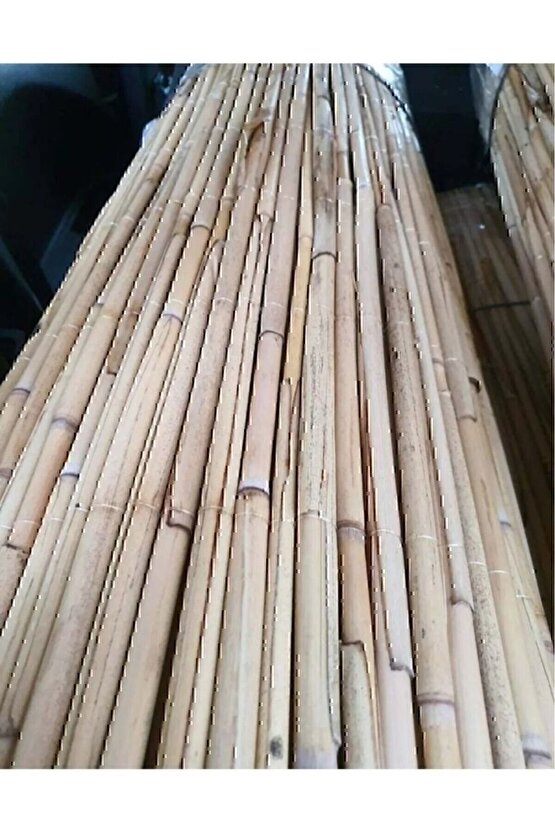 1m X 5m Hasır Kamış Çit Bambu Gölgelik Bahçe Dekor Misina Örgü Kamış