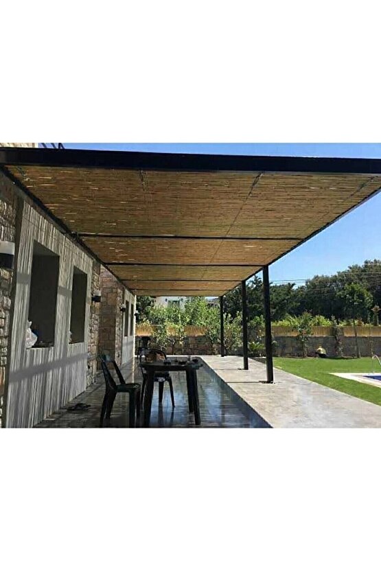 Kamış Çit Kamış Hasır Kamış Bambu 1,5*5 Metre Gölgelik Doğal Kamış Hasır Çit-gölgelik