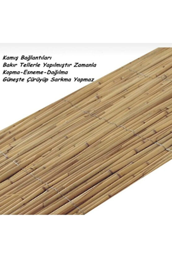 Kamış Çit Bambu Hasır Yükseklik 2,00 Metre En 5,00 Metre Doğal Kamış Gölgelik 2x5 Metre
