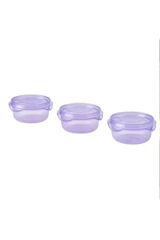 PRUTA PLASTİK SAKLAMA KABI SETİ LİLA 3 PARÇA 70 ML