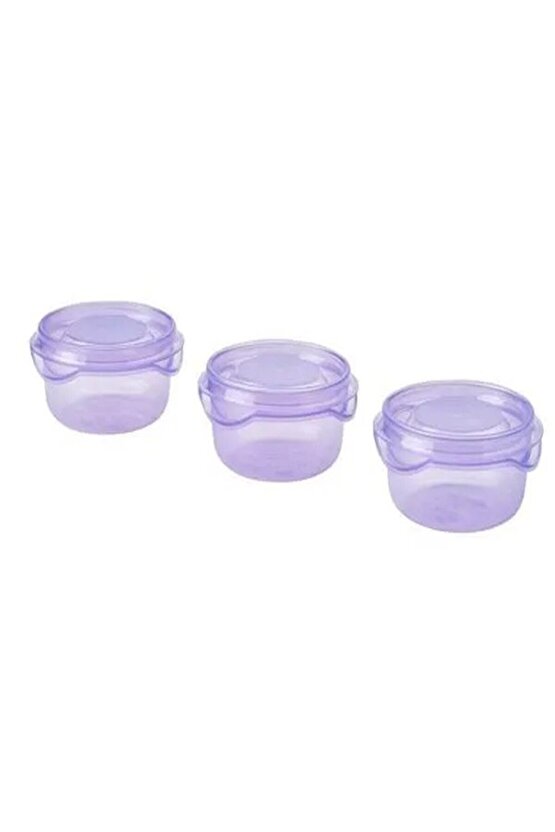 PRUTA PLASTİK SAKLAMA KABI SETİ LİLA 3 PARÇA 70 ML
