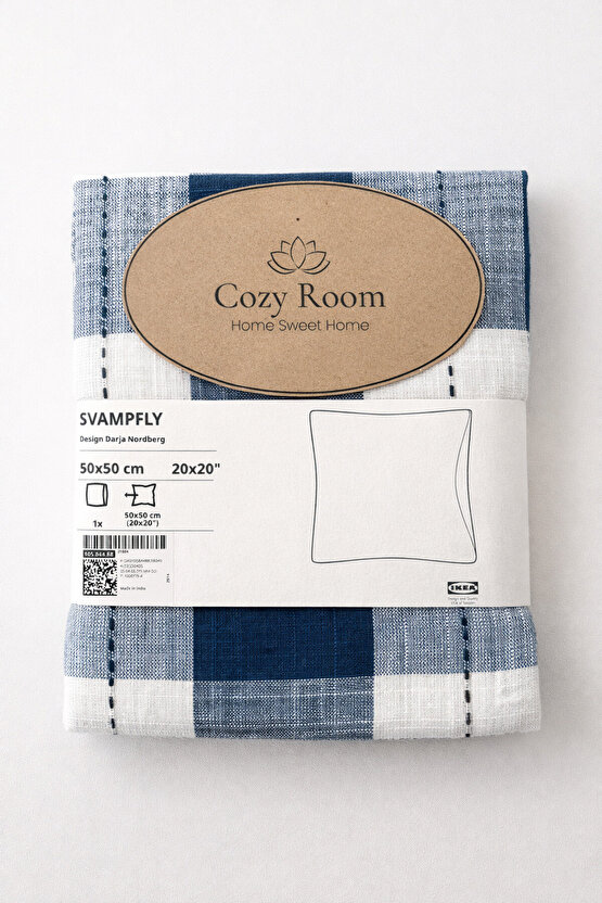 COZY ROOM - SVAMPFLY kırlent kılıfı, koyu mavi, 50x50 cm