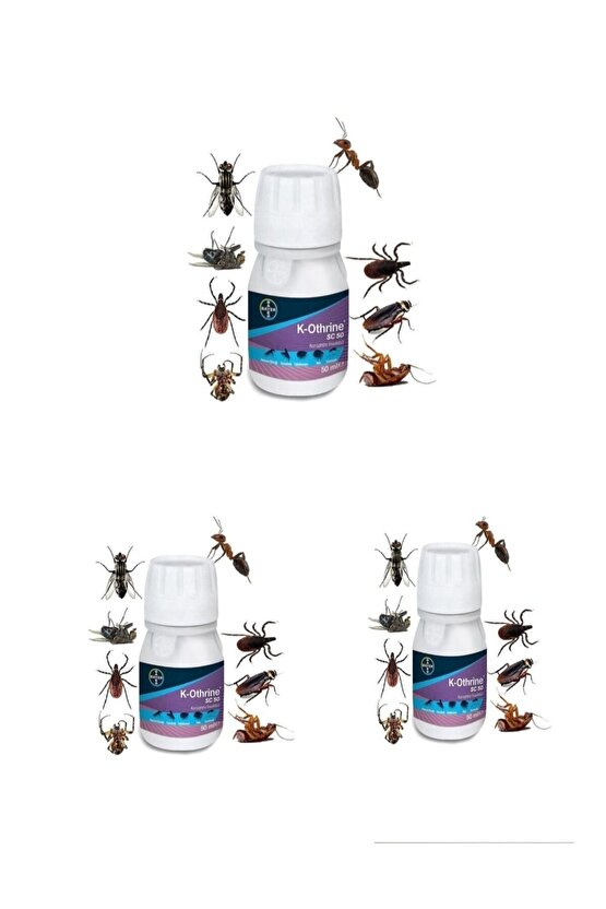 K-othrine Sc 50 Genel Haşere Ilacı 50 ml 3 Adet Pire Sinek Hamam Böceği Tahtakurusu