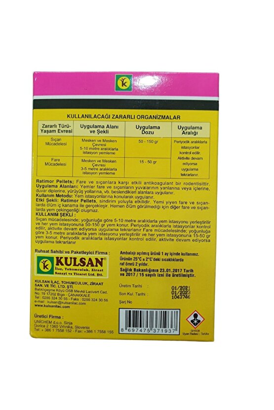 Ratimor Pellet Fare Zehiri 100 G + Uygulama Eldiveni