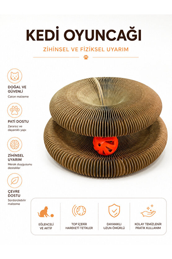 Hayhay Petshop Patili Kedi Oyuncağı Karton Tünel Oyuncak Toplu İnteraktif Kedi Oyuncağı