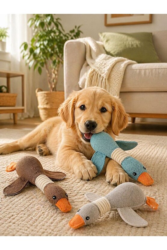 Peluş Köpek Oyuncağı Ördek | Isırmaya Dayanıklı Yumuşak Oyuncak