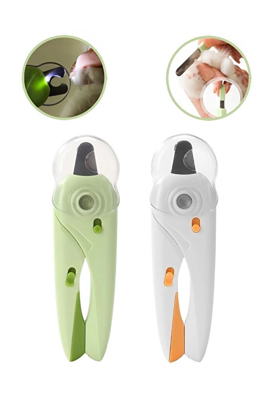 LED Işıklı Kedi Köpek Tırnak Makası Güvenli Tırnak Kesici Ergonomik Kaymaz Tutma Törpülü