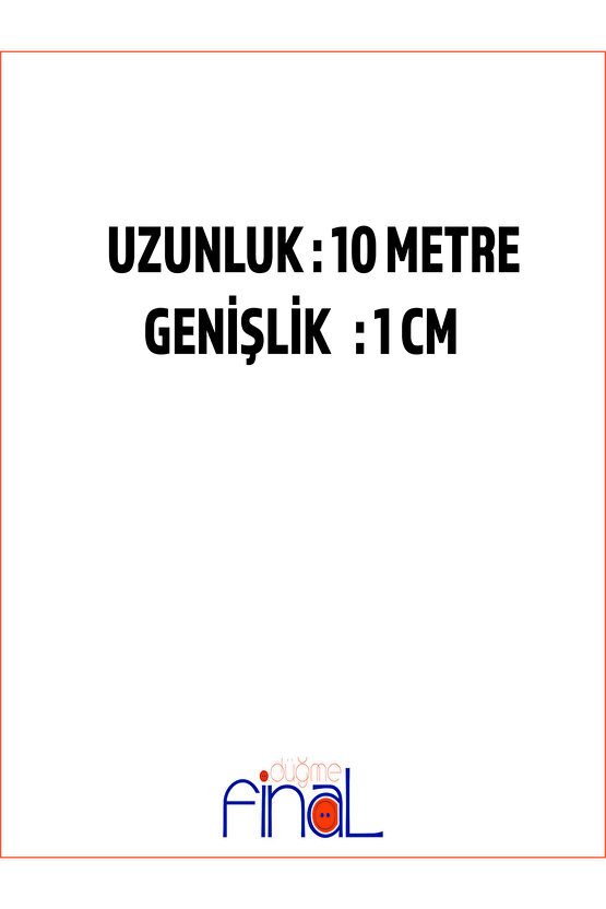 1 cm x 10 Metre Beyaz Geniş Yassı Lastik – Bel, Paça, Don ve Elastik Bant İçin