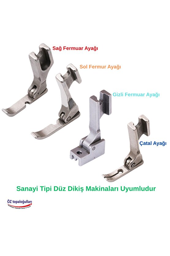 Düz Makina Fermuar Ayak Çeşitleri ( Sağ-Sol-Çatal-Gizli)