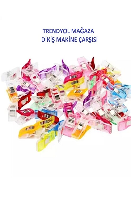 Dikiş Makine Çarşısı Singer Beko Zetina Bındallı Janome Brother Renkli Kumaş Mandalları (10 Adet)