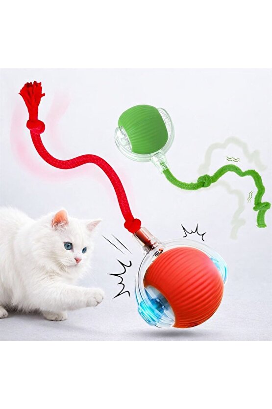 Otomatik dönen İpli top şarjlı hareketli kedi ve köpek oyuncağı
