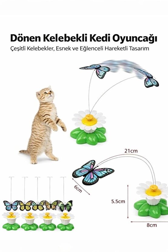 HAREKETLİ DÖNEN KELEBEK KEDİ OYUNCAĞI