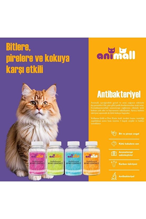Kedi Kum Koku Giderici Aromaterapi Güzel Kokulu Kıtık Açıcı Kedi Köpek Kum Duş Kullanım 230 gram