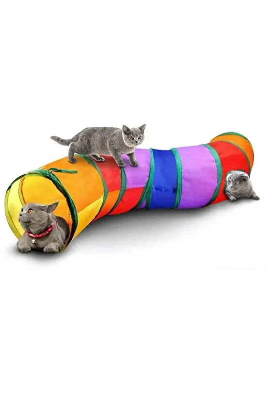 Kedi Tüneli Pratik Katlanır Gökkuşağı Uzun Kedi Köpek Oyun Tüneli Evcil Hayvan Oyun Tüneli Petshop