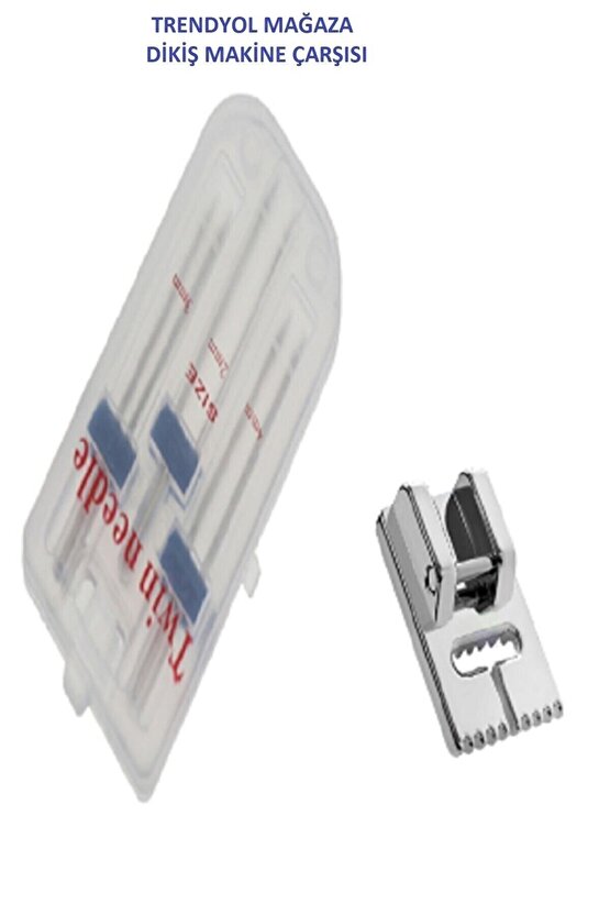 Singer Bernina Janome Çift Iğne Ve Nervür Ayak Set (iğne Paket Içinde 2mm,3mm Ve 4 Mmdir.)