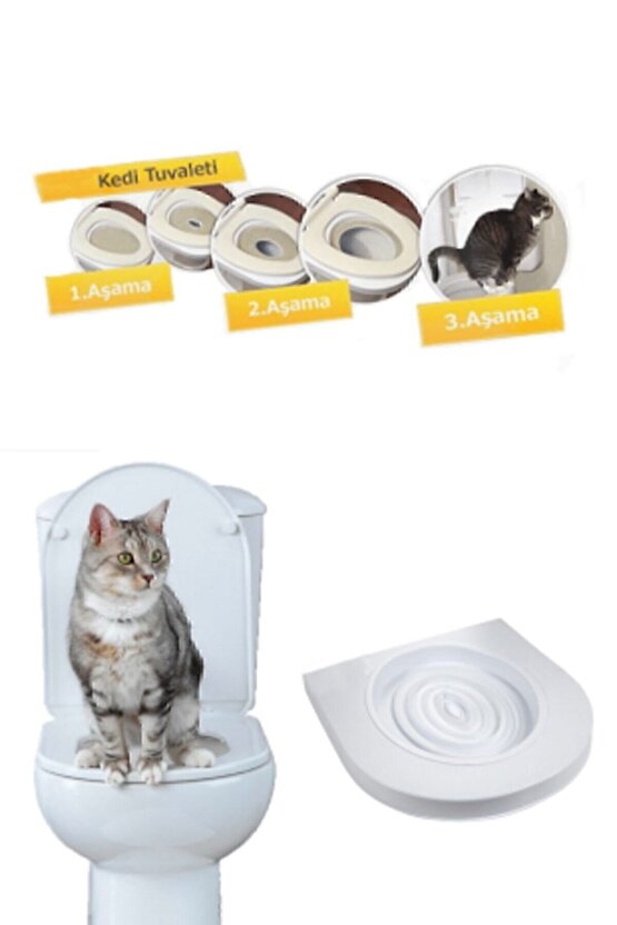 Kedi Kumu Kabı Klozet Aparatı Citi Kitty Tuvaleti Eğitim Seti