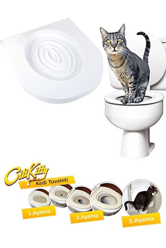 Kedi Kumu Kabı Klozet Aparatı Citi Kitty Tuvaleti Eğitim Seti