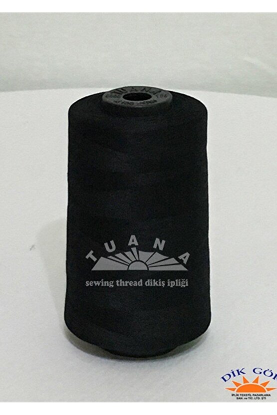 KOZALI MARKA 30 Adet 120 Numara Siyah Polyester Dikiş İpliği 5000 Metre