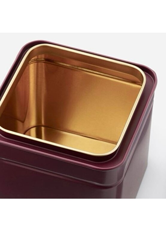 QUİCK gıda saklama kutusu çay kahve şeker kutusu 10x10x10 2 adet bordo-pembe