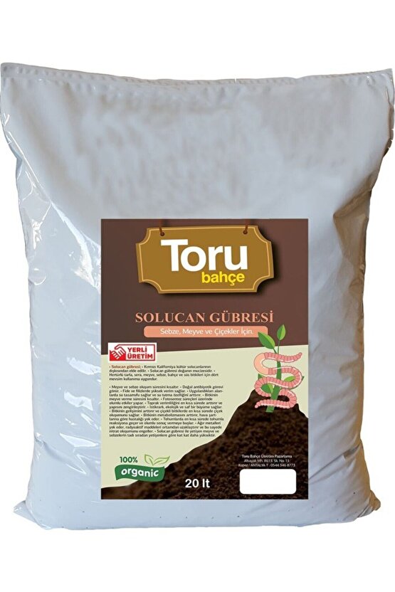 Solucan Gübresi 20 lt 10 kgToprak Düzenleyici Solucan Gübresi