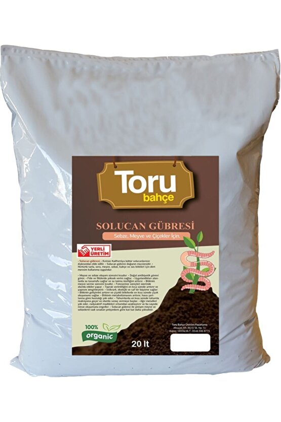 Solucan Gübresi 40 Lt (20 Kg)toprak Düzenleyici Solucan Gübresi