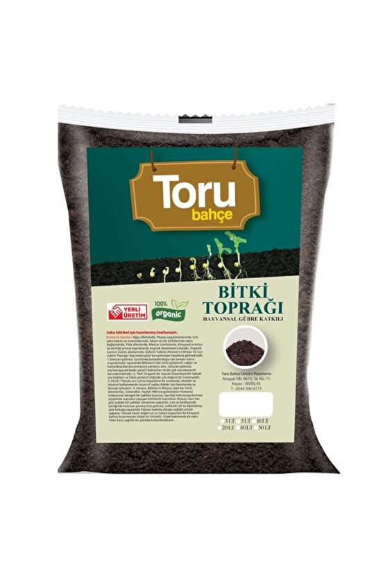 50 Lt Bitki Saksı Ve Bahçe Toprağı Torf Tavuk Ve Keçi Gübresi Ve Perlit Katkılı Toprak
