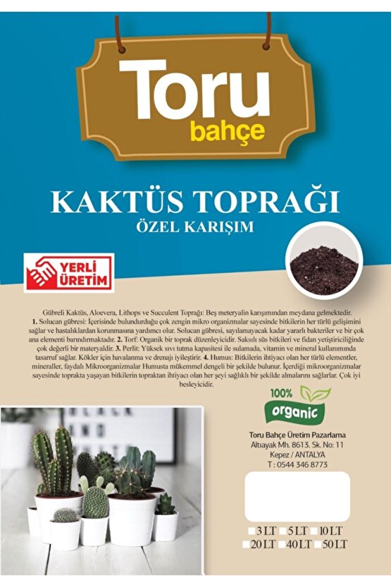 Kaktüs Toprağı 3 Lt