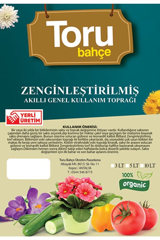 Zenginleştirilmişti Torf 5 Lt 4 Paket 20 Lt Organik Hayvansal