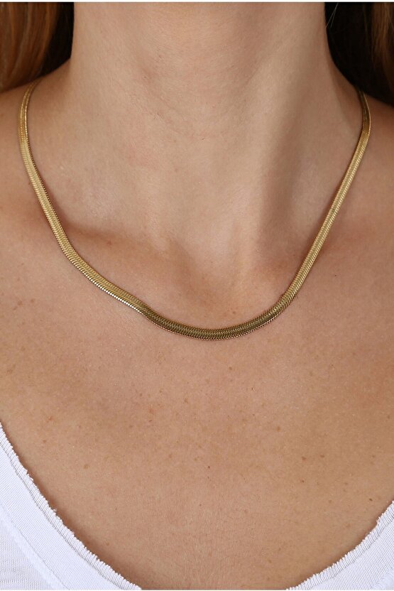 Bh Td075 Gold Zincir Çelik Kolye