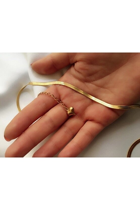 Bh Td075 Gold Zincir Çelik Kolye