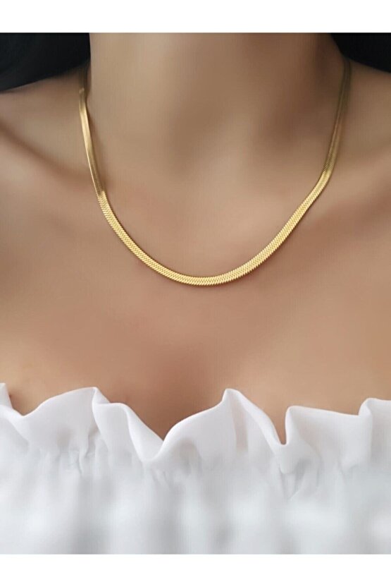 Bh Td075 Gold Zincir Çelik Kolye