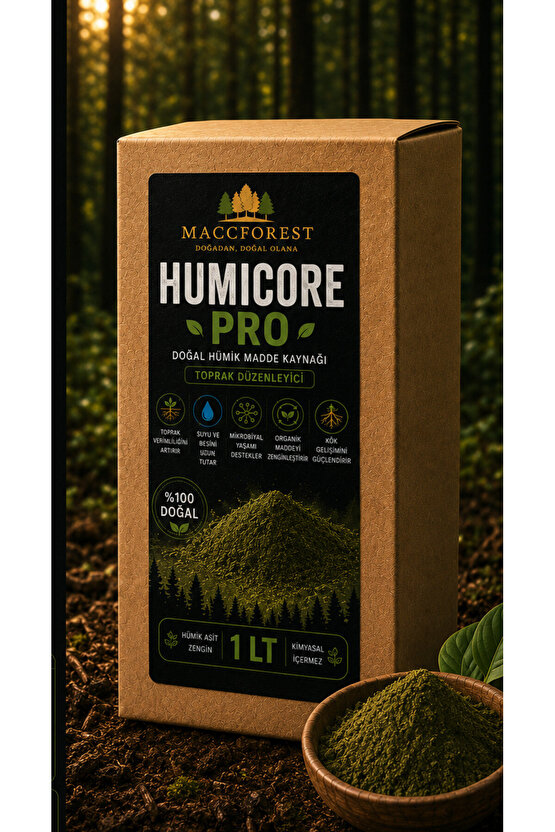 HumiCore PRO 1 LT Doğal Hümik Madde Kaynağı Toprak Düzenleyici Organik Toprak Güçlendirici
