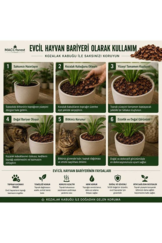 Kozalak Kabuğu 1 Litre Doğal Orkide ve Bitki Toprak Katkısı