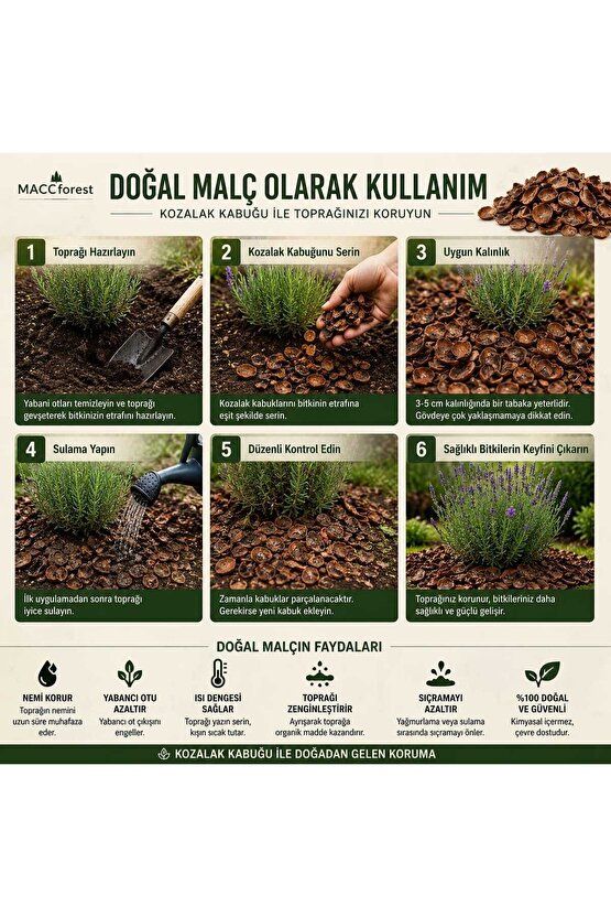 Kozalak Kabuğu 1 Litre Doğal Orkide ve Bitki Toprak Katkısı