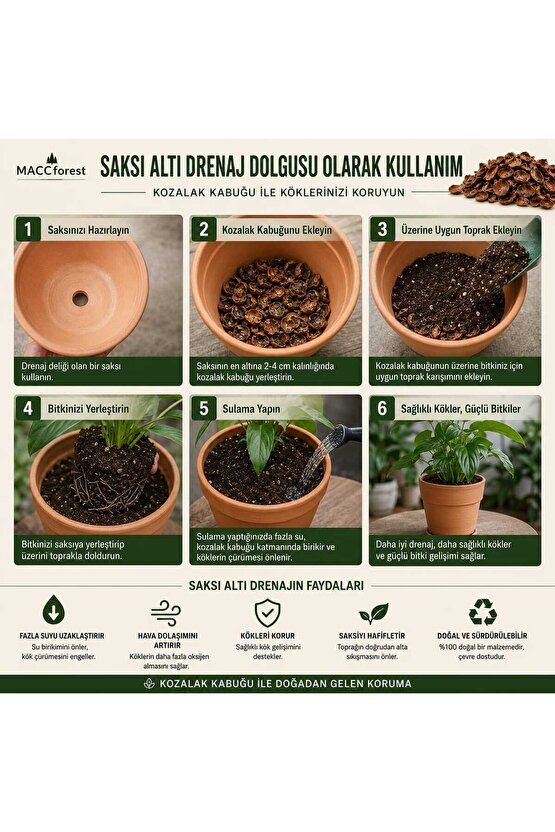 Kozalak Kabuğu 1 Litre Doğal Orkide ve Bitki Toprak Katkısı