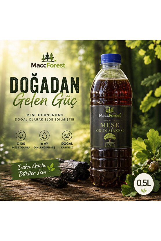 Premium Meşe Odun Sirkesi %100 Meşe Odunundan • 6 Ay Dinlendirilmiş • Konsantre Formül  0.5 Lt.