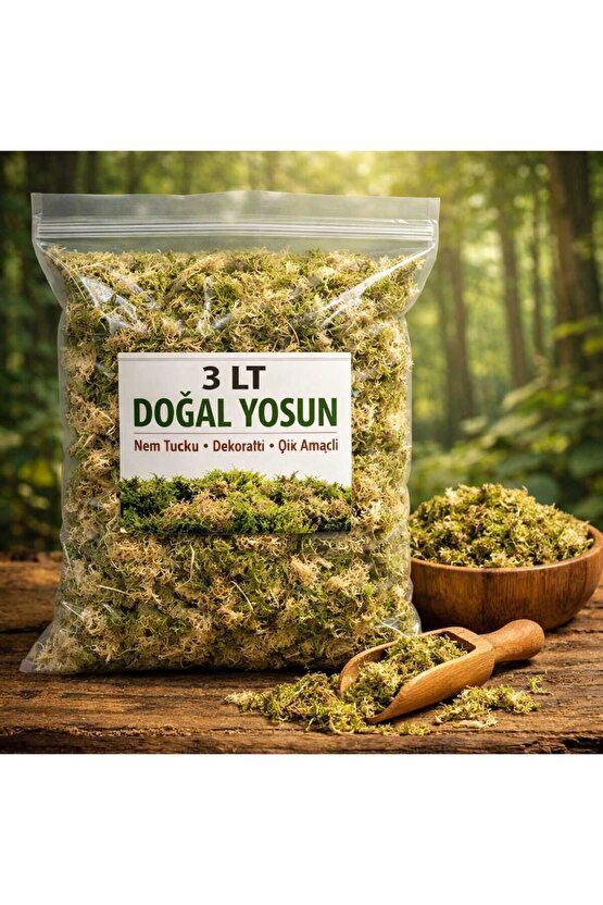 Doğal Yosun Torfu, Lif Parça Kurutulmuş Spagnum Floor Moss Yosun, Teraryum, Orkide, Toprak Katkısı,Dekor