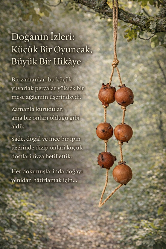 Doğal Meşe Mazılı Kuş Oyuncağı – El Yapımı Doğal Oyuncak