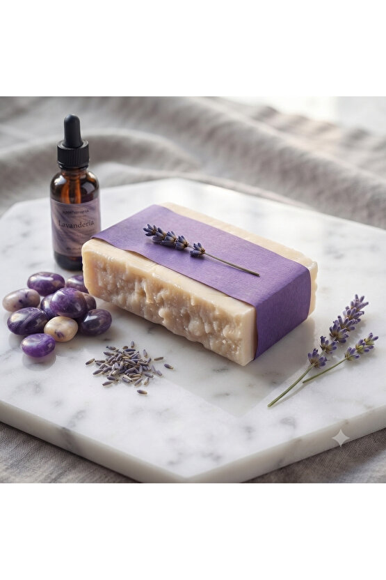 %100 Zeytinyağlı Lavanta Çiçekli El Yapımı ( HandMade) Doğal Sabun