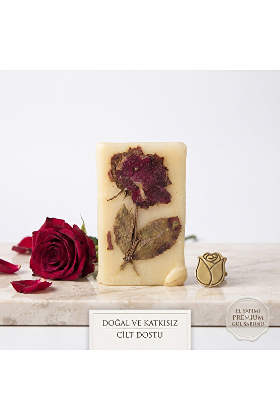 %100 Zeytinyağlı Gül Yapraklı El Yapımı ( HandMade) Doğal Sabun