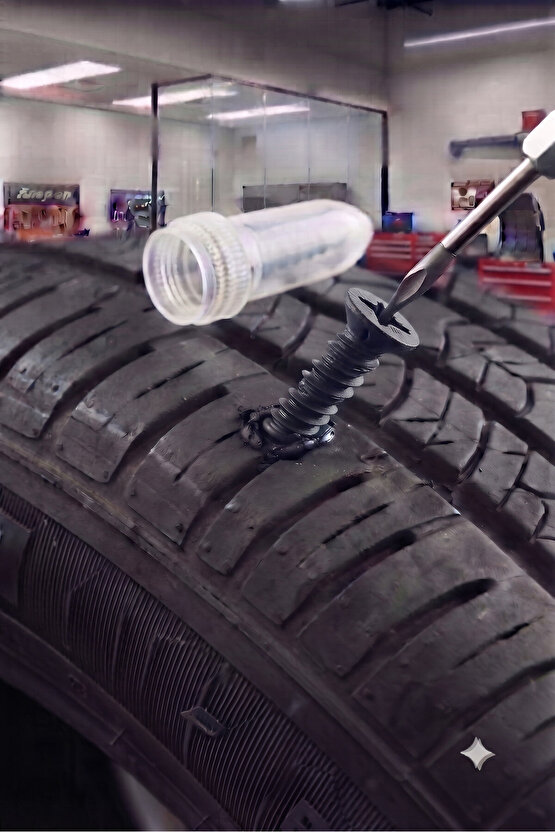 Motosiklet ve Araba Lastik Tamir Kiti Kauçuk Vidalı Yama Seti