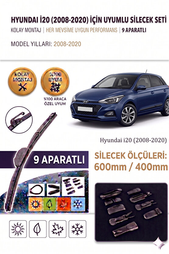 Hyundai i20 Ön Cam Silecek Takımı 2008-2020