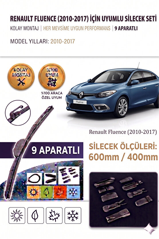 Renault Fluence Ön Cam Silecek Takımı 2010-2017