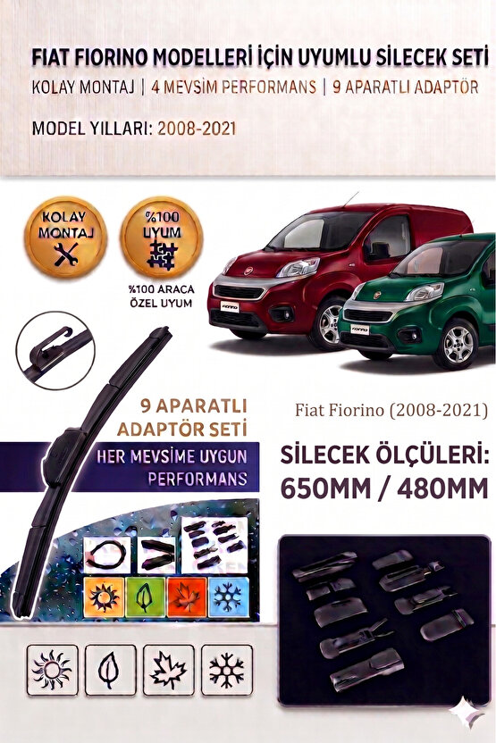 Fiat Fiorino Ön Cam Silecek Takımı 2008-2021